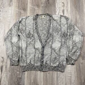 VTG Cardigan Sweater 80s 90s Men's Large Nino‎ Forei Made In Korea Acrylic Poly